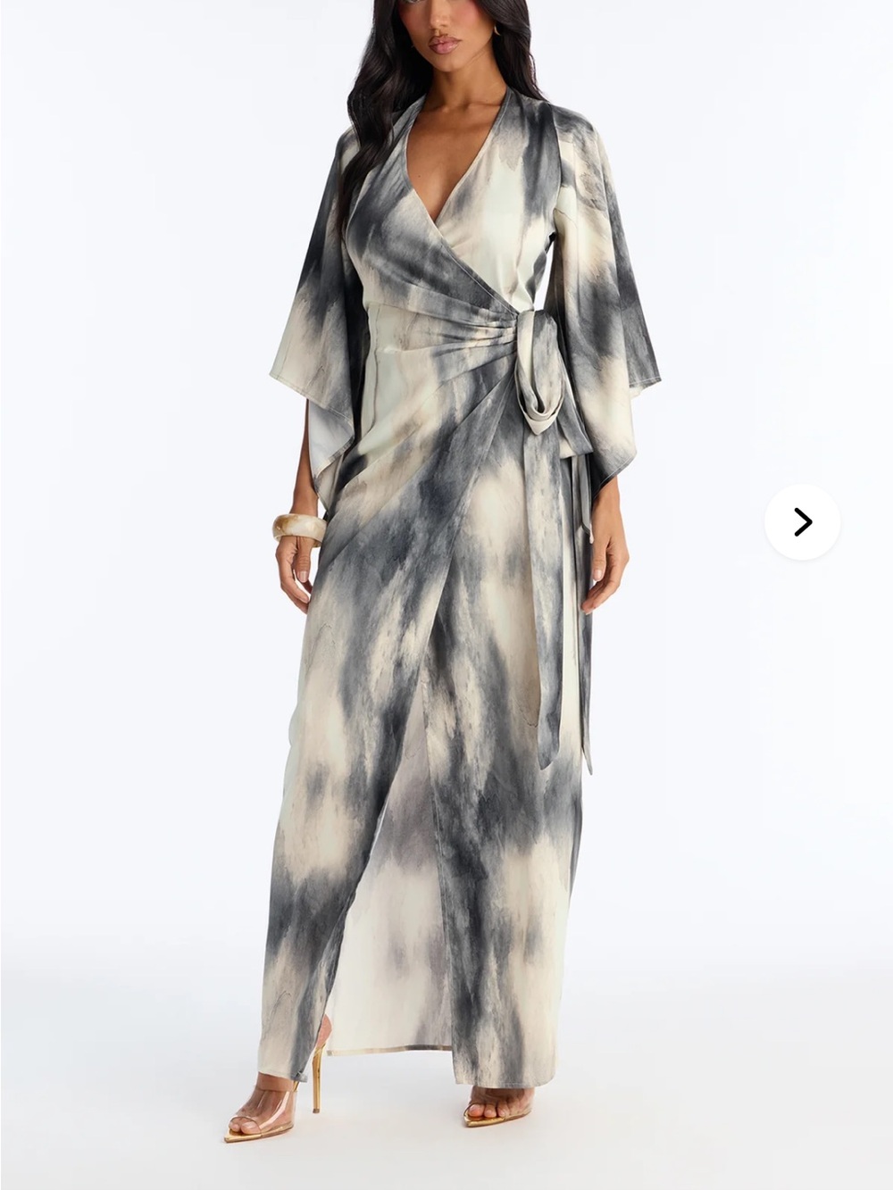 Fashion Nova satin maxi tie dress